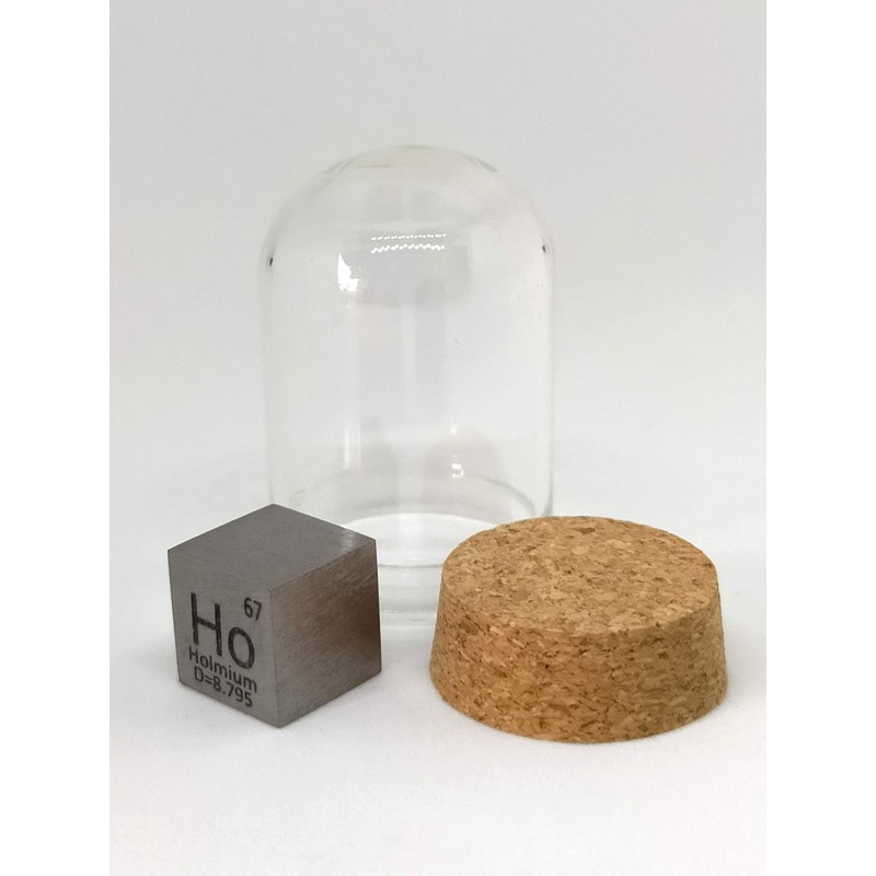 Elemental Specimen Holmium Ho 0.4 inch (10 mm) Square Cube,