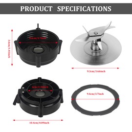 Pro 1200 Blender Blade Compatible with Oster Pro 1200 Blenders with with Jar Base Bottom and Rubber O-Ring Gasket for Oster Pro 1200 Blender Replacement Parts