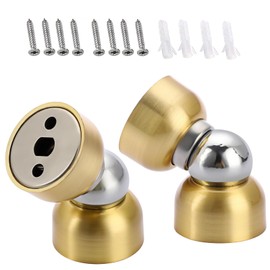 IGNPION Set of 2 Door Holder Mini Magnetic Door Stoppers Wall Mount Metal Door Stop,Gold