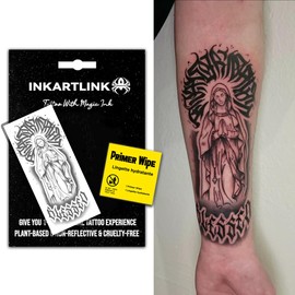INKARTLINK Semi Permanent Tattoo, party tattoo, beautiful and realistic design, fun tattoo experience, cruelty-free, non-reflective, waterproof (Holy Mother 3)
