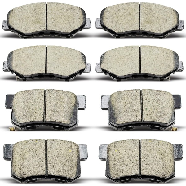 AnnoVinco 8PCS Front Rear Ceramic Brake Pads Replacement Kit Fits