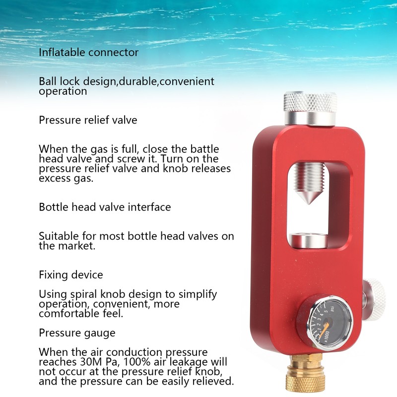 DIDEEP Scuba Adapter for Diving Equipment Large Bottle to Small