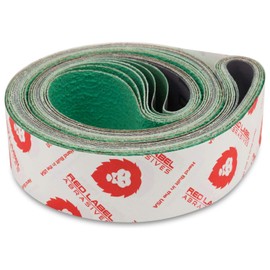 Red Label Abrasives 2 X 48 Inch 220 Grit Metal Grinding Ceramic Sanding Belts, Extra Long Life, 6 Pack