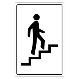 Pack of 2 Sticker Staircase Sign for Windows and Doors 13 x 9 cm