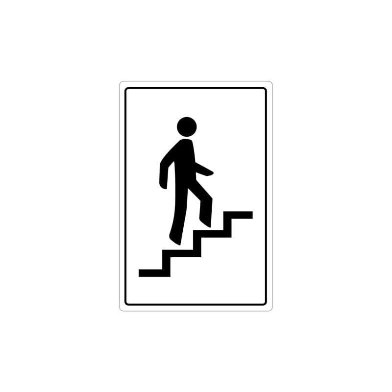 Pack of 2 Sticker Staircase Sign for Windows and Doors