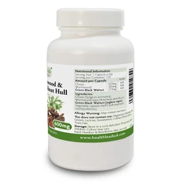 Wormwood Black Walnut and Clove Capsules 600mg Per Capsule – Triple Herbal Complex – Green Walnut Hull Extract – 120 Vegan Capsules (4 Month Supply, 1 Per Day)