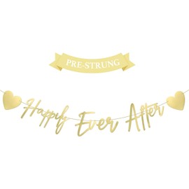 Pre-assembled Happily Ever After Banner Wedding Engagement Hen Party Bride to Be Party Decorations