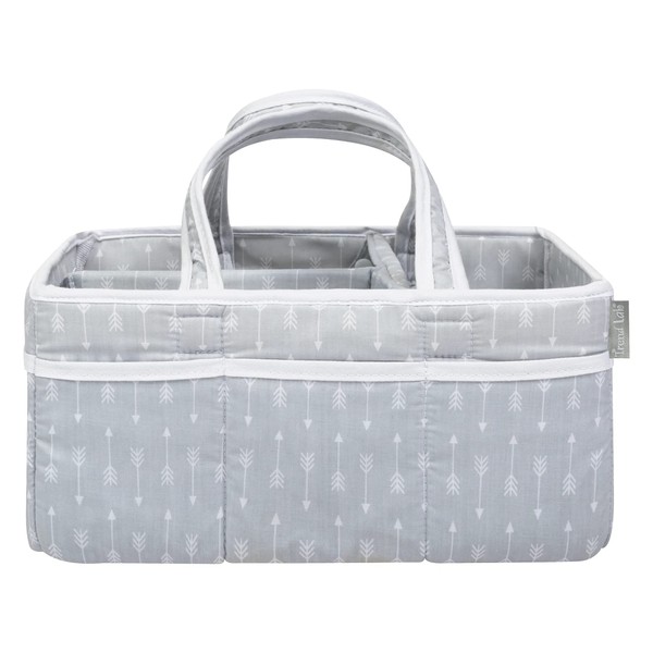 Trend Lab Grey Arrows Storage Caddy Nappy Organiser for Baby Nursery and Changing Table Accessories, 12 x 6 x 8 inches