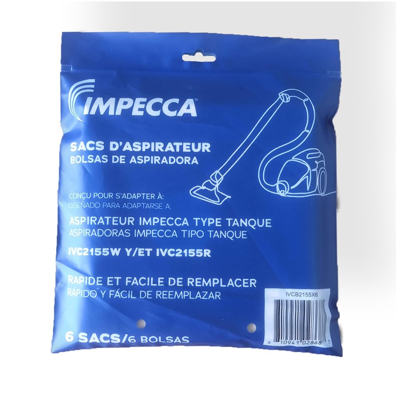 IMPECCA 2L Replacement Vacuum Bags Made to fit Impecca Canister