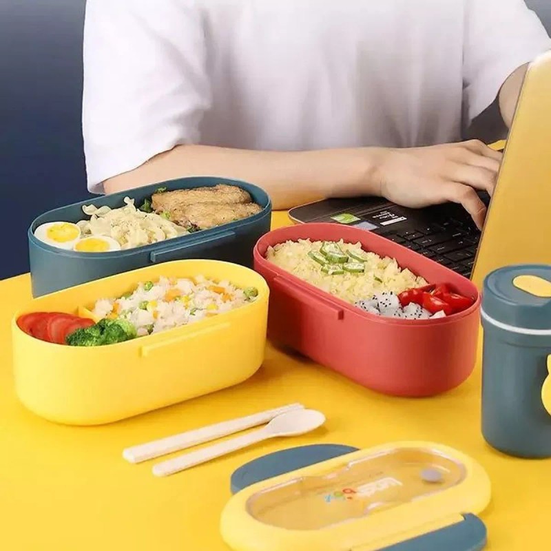 Lecute Lonchera Vaso Termo Escolar Oficina Cubiertos Alimentos