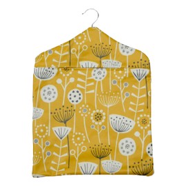 Jolee Fabrics Premium Oilcloth Peg Bags with Wooden Hanger - Large Waterproof Peg Bag, Clothes Clip Storage Perfect for Any Washing Line (Bergen Ochre Peg Bag)
