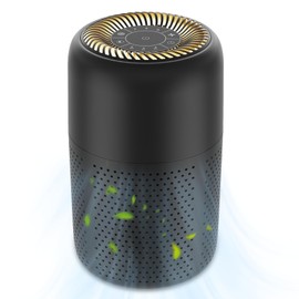 Vhoiu Air Purifiers for Home Bedroom Up to 600 sqft,20 dB Quiet Small Air Purifier With Night Light,H13 HEPA Smoke Pets Dander Hair Filter,For Dorm Apartment Kitchen (1 Pack)