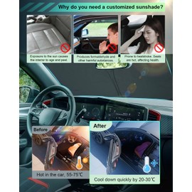 GAFAT Compatible with Opel Mokka B Mokka-e 2021-2024 2025 Sun Protection Front Windscreen Inside, Windscreen Parasol Sun Visor, Cooling, UV Protection, Mocha B Accessories