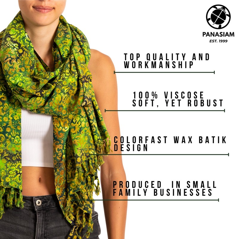PANASIAM Sarong in green tones, scarf, towel, beach towel, wrap
