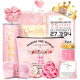 75th Birthday Gifts for Women, Happy 75th Birthday Gifts for Her Mom Sister Wife Best Friend Turning 75, Unique Gift for 75 Year Old Woman Birthday, Funny Birthday Decorations Gift Ideas