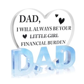 Dad Birthday Gifts Father's Day Heart Shaped Acrylic Plaque Thanksgiving Gifts From Son From Daughter Funny Decoration