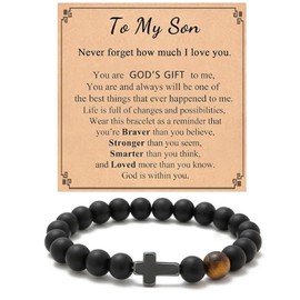 ARICHDUDE Cross Bracelets for My Son, Christian Gifts for Son,Cross Religious Jewelry Birthday Easter Christmas Gifts for Son