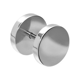 PIERCINGLINE Titanium Fake Plug | Ear Stud Piercing | Choice of Colours and Sizes, Titanium (Grade 23)