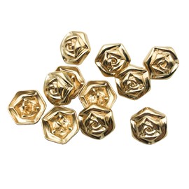 Pack of 20 Retro Rose Metal Shank Buttons Suit Coat Buttons Decorative Fastener Sewing Accessories,18mm in Diameter (Gold) PT2431