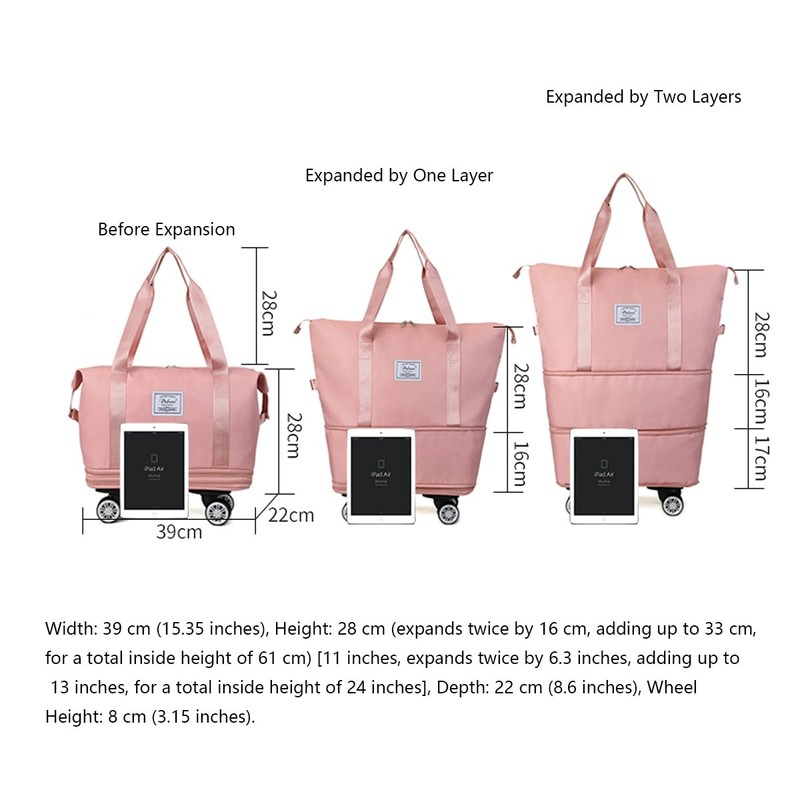 Expandable Large Capacity Weekender and Gym Tote for Women: Versatile
