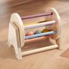 Perfeclan Wooden Rolling Drum Toy, Hand Eye Coordination Wooden Rattle