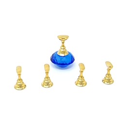 Kiara World Magnetic Nail Art Tips Stand Crystal Base Alloy Holders Manicure Set Practice Holder Salon Tool DIY (Blue)