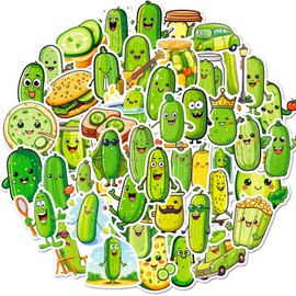 Bric Dodo Pack of 50 Cucumber Stickers Car Laptop Phone Guitar Skateboard Motorcycle Bicycle Cartoon Cucumber Stickers Set Vinyl Waterproof Aesthetic Stickers for Teenagers Children Adults