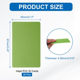 PATIKIL 20Pcs Inkjet PVC ID Cards, 30Mil Smooth Blank Inkjet Printable Card Graphic Quality Waterproof Double Side Printing for Inkjet Printers Badge Business, Green