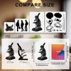 MAYJOY 2PC Microscope Stencil Set, 21x29.7cm Reusable Science-Themed Templates (Lens,