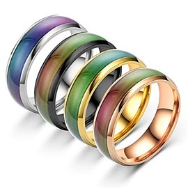 4Pcs Stainless Steel Temperature Changing Color Mood Rings Sensitive Mood Emotion Ring for Women Men Jewelry-8
