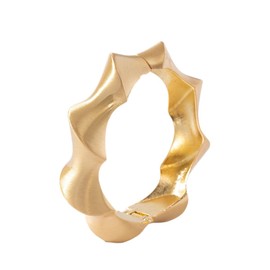 jokcde Statement Gold Cuff Bangle Bracelet, Polished Waterdrop Design, Chunky Fashion Jewelry for Women (H-Matte Gold)