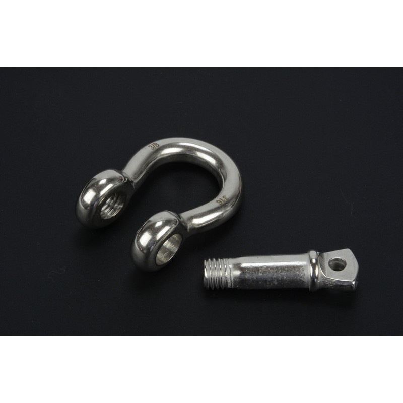 3/8" Anchor Shackle D Clevis Bow Ring 316 Stainless Steel