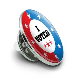 I Voted Red White Blue Patriotic Metal 0.75" Lapel Hat Pin Tie Tack Pinback