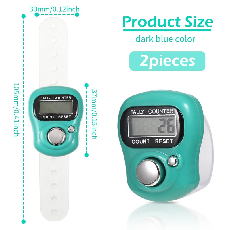 Pack of 2 Digital Finger Counter, Electronic Finger Counter, Row