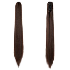 Felendy Ponytail Extension Claw 18" 20" Curly Wavy Straight Clip in Hairpiece One Piece A Jaw Long Pony Tails for Women