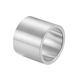 INRENG Mens Womens Stainless Steel 19mm Wide Ring Big Cool Plain Band Matte Finish Flat Top Silver Size 11