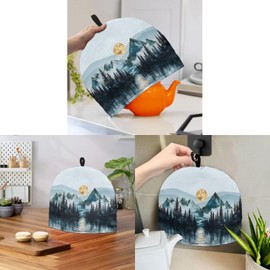 Drnuikhe Large Tea Cozy for Teapot Insulated Extra Thick Wadding Tea Cozies Covers Fit 1 to 6 Cup Kitchen Textiles Warming & Insulating Kettle Cover for Kitchen Home Landscape painting