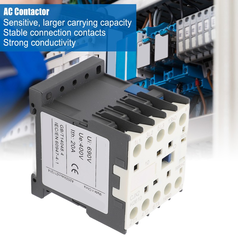 AC Contactor High Sensitivity Industrial Electric Thickened Silver Point Contacts