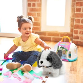 RANJIMA Dog Toy Children, Dog of Running and Barking Cuddly Toy Interactive Toy Children Electronic Pets Plush Toys Gifts Boys Girls from 2 3 4 5 6 7 Years Husky