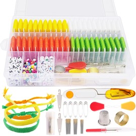 Peirich Friendship Bracelet Beads Making Kit, String Bracelet kit with 44 Skeins Embroidery Floss Letter Beads for Summer Bracelet Making DIY Crafts (6mm)