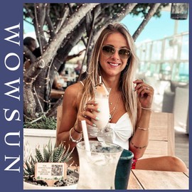 WOWSUN Retro sunglasses womens 2024 trendy round classic glasses