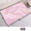 Bath Mat Rug-Pink Gold Marble Pattern Rubber Non Slip Quick