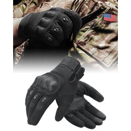 KEMIMOTO Tactical Gloves for Men, Touchscreen Combat Gloves with Hard PVC Shield Protector for Work Sports Motorcycle Cycling Tactical Training Airsoft Paintball Shooting Hunting Hiking Climbing