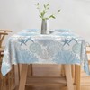 TTQYFNM 70x70inches Nautical Coastal Theme Tablecloth Starfish Coral Seashell Print