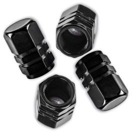 SHENKENUO 4pcs Universal Tire Valve Stem Caps For Car, Truck Standard Fitting Black