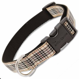 London Furberry Plaid Dog Collar, X-Small Dogs 5-13 lbs (Collar: 5/8" Wide, 7" - 10" Long)