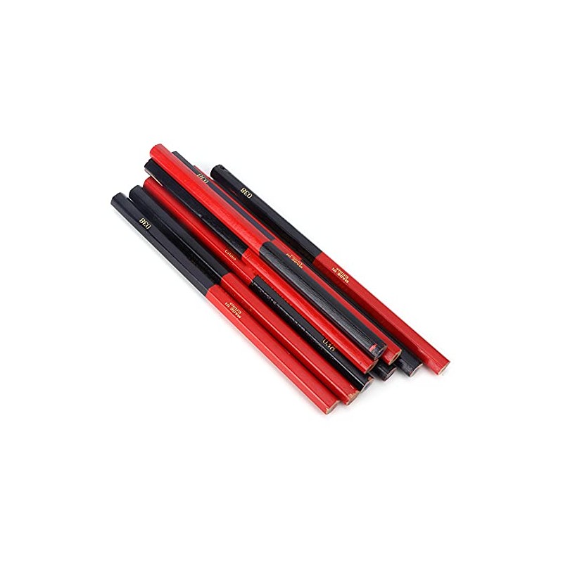 Double-headed red/blue round wire carpenter's pencils, woodworking construction pencils for