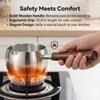17oz Stainless Steel Sauce Pot with Heat Resistant Wooden Handle,