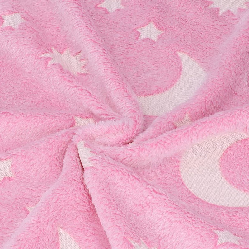 1.5x2m Luminous Blanket Double Side Flannel Star Moon Design Soft