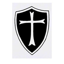 Azeeda 'Crusader Shield' Temporary Tattoo - Water Resistant, Skin-Safe, Non-Toxic Transfer (TO00026506)